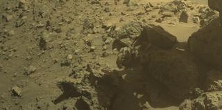 View image taken on Mars, Mars Perseverance Sol 1456: Front Right Hazard Avoidance Camera (Hazcam)