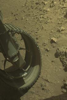 View image taken on Mars, Mars Perseverance Sol 1458: Front Left Hazard Avoidance Camera (Hazcam)