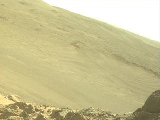 View image taken on Mars, Mars Perseverance Sol 1458: Front Left Hazard Avoidance Camera (Hazcam)