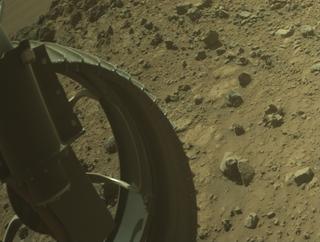 View image taken on Mars, Mars Perseverance Sol 1465: Front Left Hazard Avoidance Camera (Hazcam)