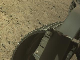 View image taken on Mars, Mars Perseverance Sol 1465: Front Right Hazard Avoidance Camera (Hazcam)