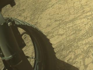 View image taken on Mars, Mars Perseverance Sol 1470: Front Left Hazard Avoidance Camera (Hazcam)