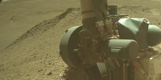 View image taken on Mars, Mars Perseverance Sol 1485: Front Left Hazard Avoidance Camera (Hazcam)