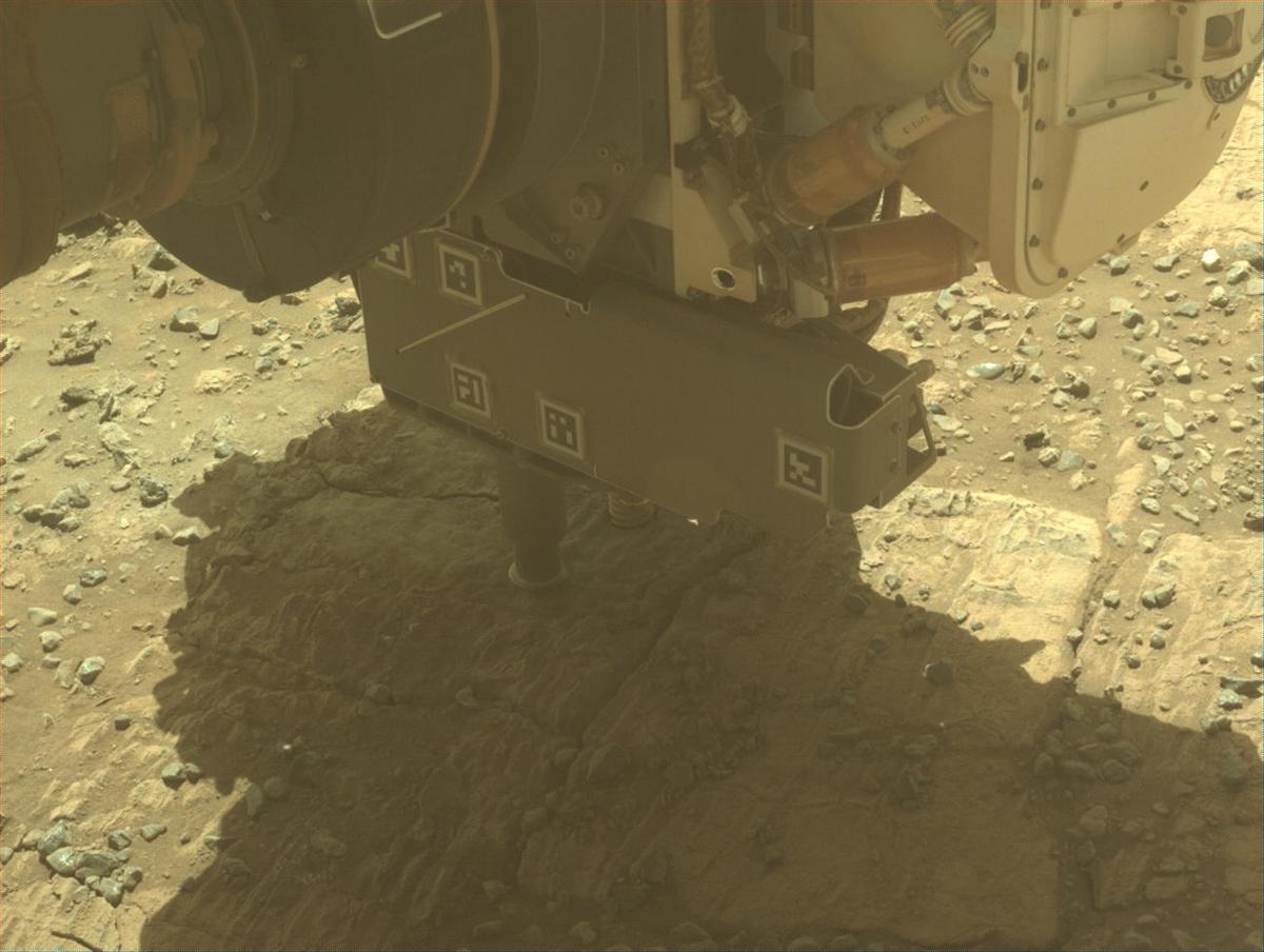 This image was taken by FRONT_HAZCAM_LEFT_A onboard NASA's Mars rover Perseverance on Sol 1490