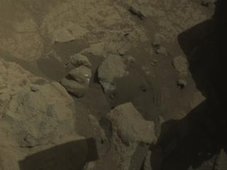 View image taken on Mars, Mars Perseverance Sol 1504: Front Left Hazard Avoidance Camera (Hazcam)