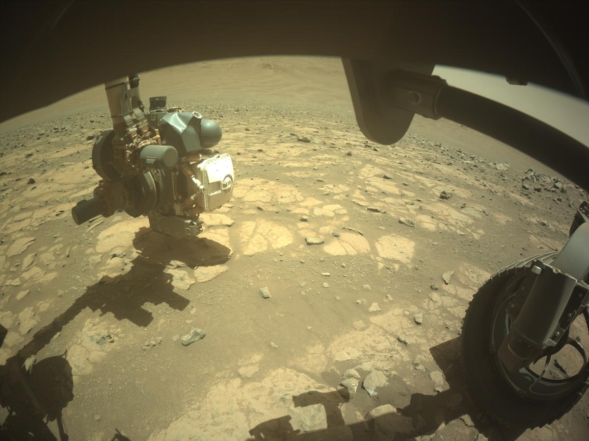This image was taken by FRONT_HAZCAM_RIGHT_A onboard NASA's Mars rover Perseverance on Sol 1504