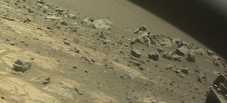 View image taken on Mars, Mars Perseverance Sol 1504: Front Right Hazard Avoidance Camera (Hazcam)