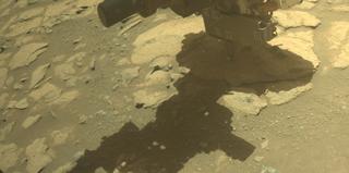 View image taken on Mars, Mars Perseverance Sol 1504: Front Right Hazard Avoidance Camera (Hazcam)