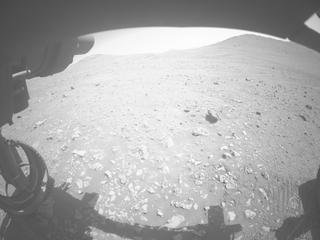 View image taken on Mars, Mars Perseverance Sol 1509: Front Left Hazard Avoidance Camera (Hazcam)