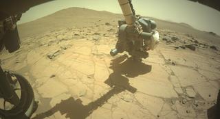 View image taken on Mars, Mars Perseverance Sol 1513: Front Left Hazard Avoidance Camera (Hazcam)