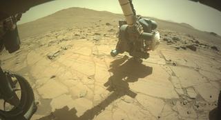 View image taken on Mars, Mars Perseverance Sol 1513: Front Left Hazard Avoidance Camera (Hazcam)