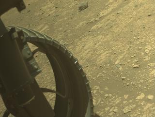 View image taken on Mars, Mars Perseverance Sol 1523: Front Left Hazard Avoidance Camera (Hazcam)
