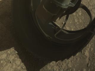 View image taken on Mars, Mars Perseverance Sol 1524: Front Right Hazard Avoidance Camera (Hazcam)