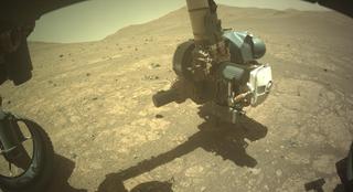 View image taken on Mars, Mars Perseverance Sol 1525: Front Left Hazard Avoidance Camera (Hazcam)