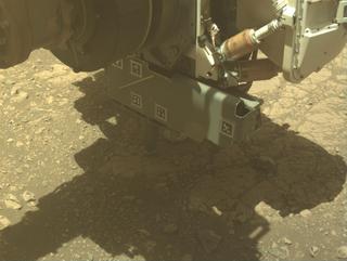 View image taken on Mars, Mars Perseverance Sol 1525: Front Left Hazard Avoidance Camera (Hazcam)