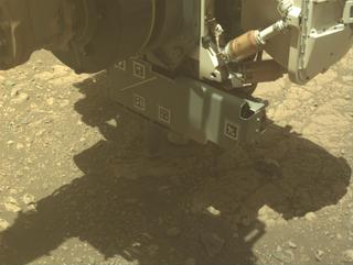 View image taken on Mars, Mars Perseverance Sol 1525: Front Left Hazard Avoidance Camera (Hazcam)