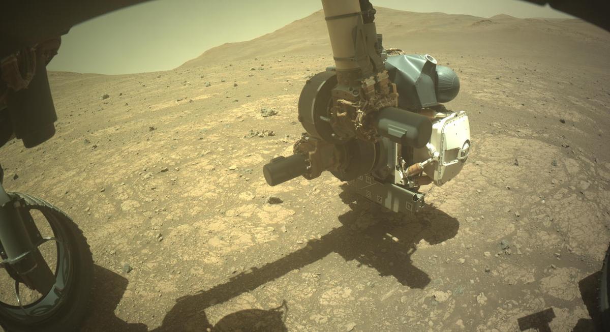 This image was taken by FRONT_HAZCAM_LEFT_A onboard NASA's Mars rover Perseverance on Sol 1525