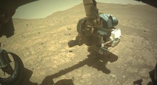 View image taken on Mars, Mars Perseverance Sol 1525: Front Left Hazard Avoidance Camera (Hazcam)