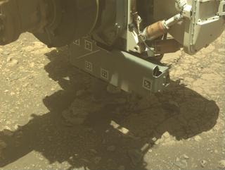 View image taken on Mars, Mars Perseverance Sol 1525: Front Left Hazard Avoidance Camera (Hazcam)