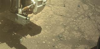 View image taken on Mars, Mars Perseverance Sol 1525: Front Left Hazard Avoidance Camera (Hazcam)