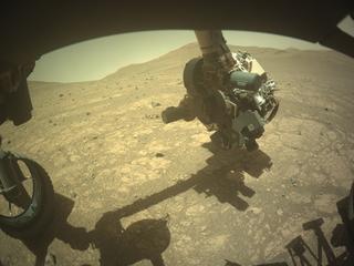 View image taken on Mars, Mars Perseverance Sol 1526: Front Left Hazard Avoidance Camera (Hazcam)