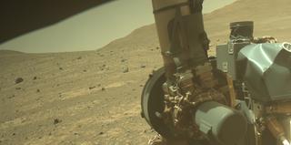 View image taken on Mars, Mars Perseverance Sol 1526: Front Right Hazard Avoidance Camera (Hazcam)