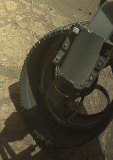 View image taken on Mars, Mars Perseverance Sol 1526: Front Right Hazard Avoidance Camera (Hazcam)