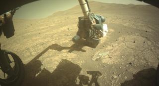 View image taken on Mars, Mars Perseverance Sol 1531: Front Left Hazard Avoidance Camera (Hazcam)