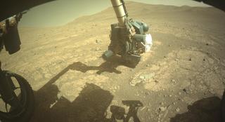 View image taken on Mars, Mars Perseverance Sol 1531: Front Left Hazard Avoidance Camera (Hazcam)