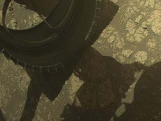 View image taken on Mars, Mars Perseverance Sol 1542: Front Left Hazard Avoidance Camera (Hazcam)