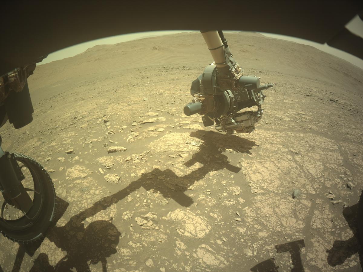 This image was taken by FRONT_HAZCAM_LEFT_A onboard NASA's Mars rover Perseverance on Sol 1545