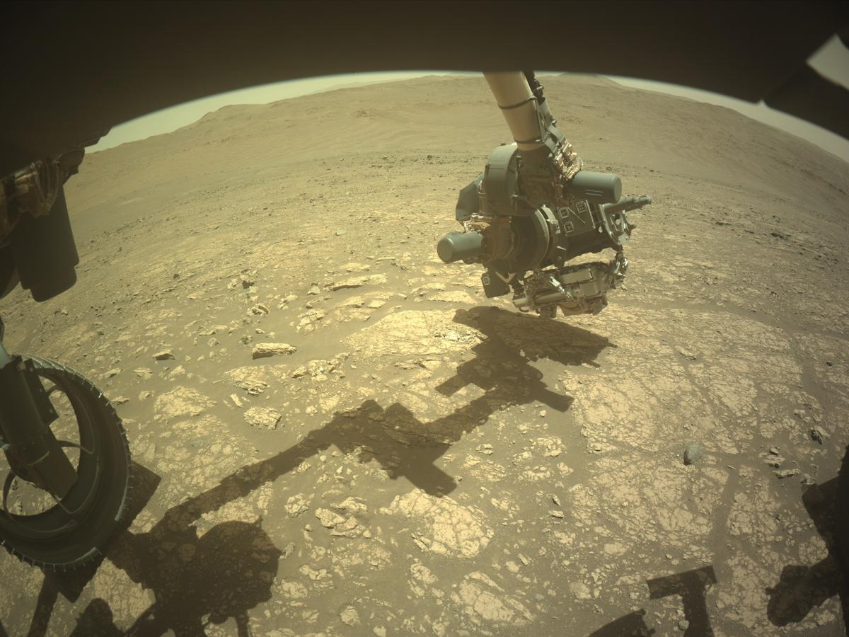 This image was taken by FRONT_HAZCAM_LEFT_A onboard NASA's Mars rover Perseverance on Sol 1545