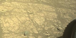 View image taken on Mars, Mars Perseverance Sol 1545: Front Right Hazard Avoidance Camera (Hazcam)