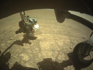 View image taken on Mars, Mars Perseverance Sol 1545: Front Right Hazard Avoidance Camera (Hazcam)