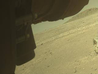 View image taken on Mars, Mars Perseverance Sol 1549: Front Left Hazard Avoidance Camera (Hazcam)