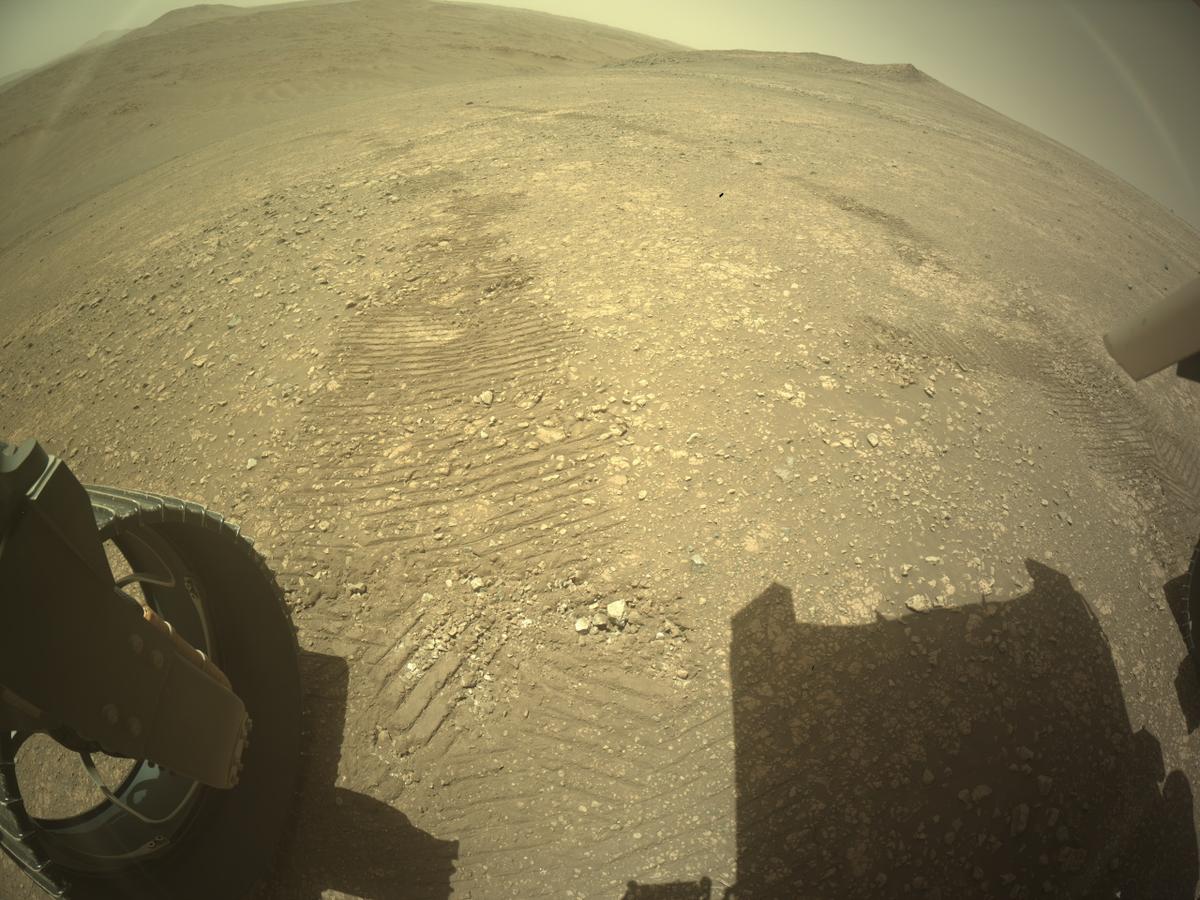 This image was taken by REAR_HAZCAM_LEFT onboard NASA's Mars rover Perseverance on Sol 1551