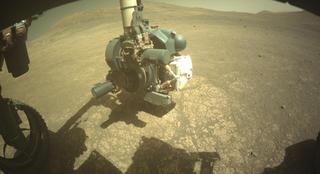 View image taken on Mars, Mars Perseverance Sol 1552: Front Left Hazard Avoidance Camera (Hazcam)