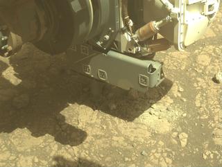 View image taken on Mars, Mars Perseverance Sol 1552: Front Left Hazard Avoidance Camera (Hazcam)