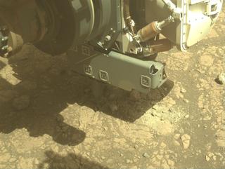 View image taken on Mars, Mars Perseverance Sol 1552: Front Left Hazard Avoidance Camera (Hazcam)