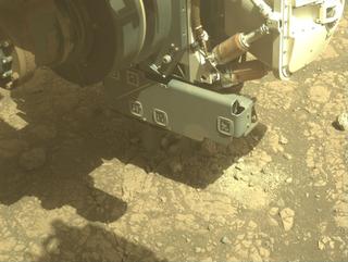 View image taken on Mars, Mars Perseverance Sol 1552: Front Left Hazard Avoidance Camera (Hazcam)
