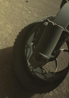 View image taken on Mars, Mars Perseverance Sol 1552: Front Right Hazard Avoidance Camera (Hazcam)