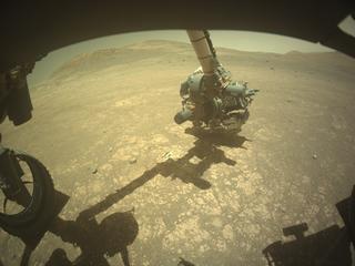 View image taken on Mars, Mars Perseverance Sol 1555: Front Left Hazard Avoidance Camera (Hazcam)