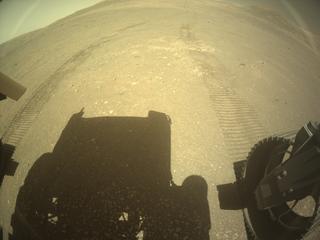 View image taken on Mars, Mars Perseverance Sol 1556: Rear Right Hazard Avoidance Camera (Hazcam)
