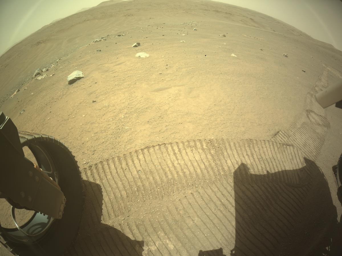 This image was taken by REAR_HAZCAM_LEFT onboard NASA's Mars rover Perseverance on Sol 1558