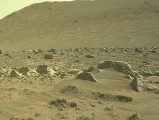 View image taken on Mars, Mars Perseverance Sol 1562: Front Left Hazard Avoidance Camera (Hazcam)