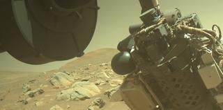 View image taken on Mars, Mars Perseverance Sol 1567: Front Left Hazard Avoidance Camera (Hazcam)