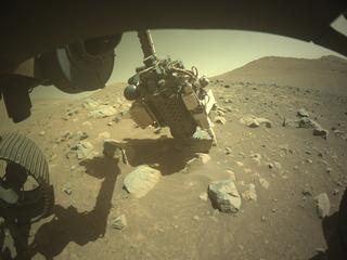 View image taken on Mars, Mars Perseverance Sol 1567: Front Left Hazard Avoidance Camera (Hazcam)