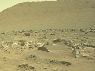 View image taken on Mars, Mars Perseverance Sol 1570: Front Left Hazard Avoidance Camera (Hazcam)