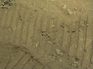 View image taken on Mars, Mars Perseverance Sol 1570: Front Left Hazard Avoidance Camera (Hazcam)