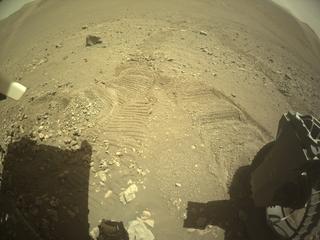 View image taken on Mars, Mars Perseverance Sol 1581: Rear Right Hazard Avoidance Camera (Hazcam)